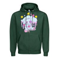 Sports Green bunny pastel goth voodoo doll t shirt Zipper Hoodie - linhVisuals