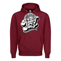 Burgundy happy joes pizza Zipper Hoodie - linhVisuals