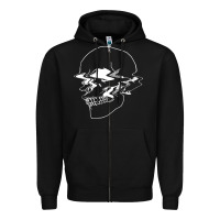 Black creepy cool egirl eboy pastel goth vaporwave glitch skull sweatshirt Zipper Hoodie - linhVisuals