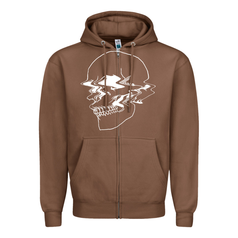 Creepy Cool Egirl Eboy Pastel Goth Vaporwave Glitch Skull Sweatshirt Zipper Hoodie by linhVisuals | Teevron