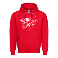 Red creepy cool egirl eboy pastel goth vaporwave glitch skull sweatshirt Zipper Hoodie - linhVisuals