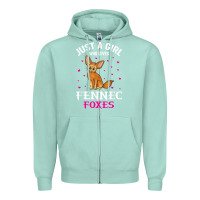 Seafoam fennec fox just a girl who loves fennec foxes t shirt Zipper Hoodie - linhVisuals
