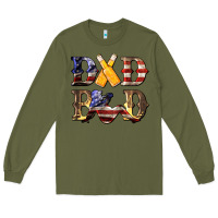 Army Green American Flag Dad Bod Long Sleeve Tee - LillyAllenDesigns