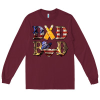Burgundy American Flag Dad Bod Long Sleeve Tee - LillyAllenDesigns