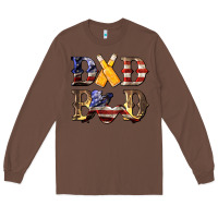 Chestnut American Flag Dad Bod Long Sleeve Tee - LillyAllenDesigns