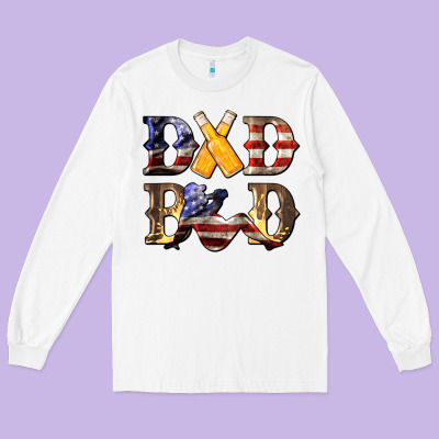 American Flag Dad Bod Long Sleeve Tee Designed By Lillyallendesigns