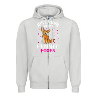 Dove Grey fennec fox just a girl who loves fennec foxes t shirt Zipper Hoodie - linhVisuals