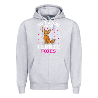 Heather Grey fennec fox just a girl who loves fennec foxes t shirt Zipper Hoodie - linhVisuals