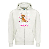 Oatmeal Heather fennec fox just a girl who loves fennec foxes t shirt Zipper Hoodie - linhVisuals