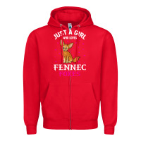 Red fennec fox just a girl who loves fennec foxes t shirt Zipper Hoodie - linhVisuals