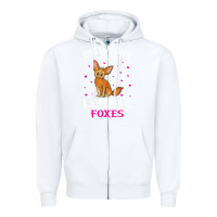 White fennec fox just a girl who loves fennec foxes t shirt Zipper Hoodie - linhVisuals