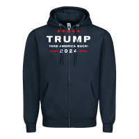 Navy donald trump 2024 take america back election   the return sweatshirt Zipper Hoodie - linhVisuals