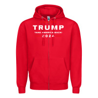 Red donald trump 2024 take america back election   the return sweatshirt Zipper Hoodie - linhVisuals
