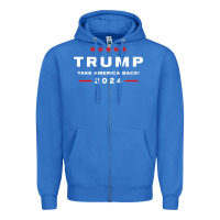 True Royal donald trump 2024 take america back election   the return sweatshirt Zipper Hoodie - linhVisuals