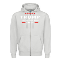 Dove Grey donald trump 2024 take america back election   the return sweatshirt Zipper Hoodie - linhVisuals
