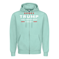 Seafoam donald trump 2024 take america back election   the return sweatshirt Zipper Hoodie - linhVisuals