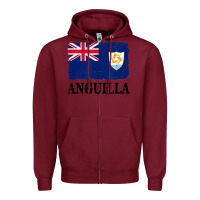 Burgundy flag of anguilla   anguilla banner t shirt Zipper Hoodie - linhVisuals