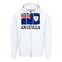 White flag of anguilla   anguilla banner t shirt Zipper Hoodie - linhVisuals