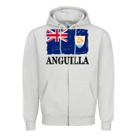 Dove Grey flag of anguilla   anguilla banner t shirt Zipper Hoodie - linhVisuals