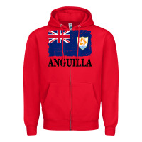 Red flag of anguilla   anguilla banner t shirt Zipper Hoodie - linhVisuals