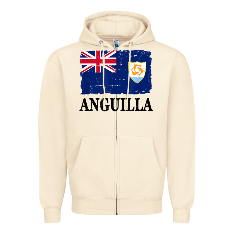 Flag Of Anguilla   Anguilla Banner T Shirt Zipper Hoodie by linhVisuals | Teevron