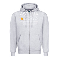 Heather Grey funny asthma awareness one star rating inhaler wheezy breath t shirt Zipper Hoodie - linhVisuals