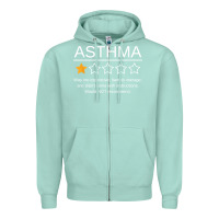 Seafoam funny asthma awareness one star rating inhaler wheezy breath t shirt Zipper Hoodie - linhVisuals