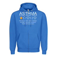 Funny Asthma Awareness One Star Rating Inhaler Wheezy Breath T Shirt Zipper Hoodie | Teevron