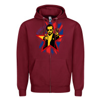 Burgundy ringo starr music concert Zipper Hoodie - linhVisuals
