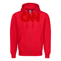 Red cnn Zipper Hoodie - linhVisuals