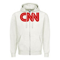 Oatmeal Heather cnn Zipper Hoodie - linhVisuals