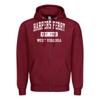 Burgundy harpers ferry west virginia wv vintage established sports pullover hoo Zipper Hoodie - linhVisuals