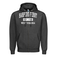 Harpers Ferry West Virginia Wv Vintage Established Sports Pullover Hoo Zipper Hoodie | Teevron