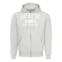 Dove Grey harpers ferry west virginia wv vintage established sports pullover hoo Zipper Hoodie - linhVisuals