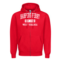 Red harpers ferry west virginia wv vintage established sports pullover hoo Zipper Hoodie - linhVisuals