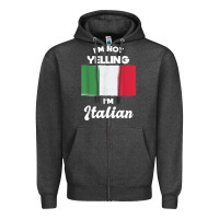 Charcoal Heather i'm not yelling i'm italian t shirt Zipper Hoodie - linhVisuals