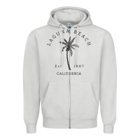 Dove Grey retro cool laguna beach california palm tree unique novelty sweatshirt Zipper Hoodie - linhVisuals