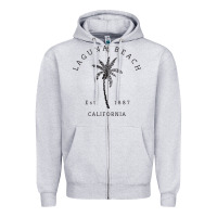 Heather Grey retro cool laguna beach california palm tree unique novelty sweatshirt Zipper Hoodie - linhVisuals