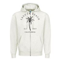 Oatmeal Heather retro cool laguna beach california palm tree unique novelty sweatshirt Zipper Hoodie - linhVisuals
