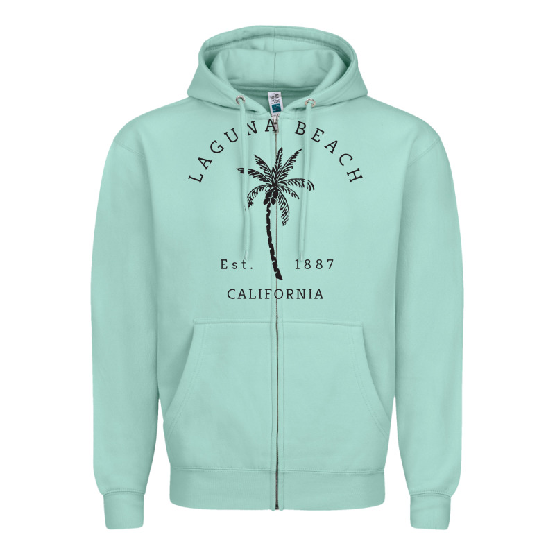 Retro Cool Laguna Beach California Palm Tree Unique Novelty Sweatshirt Zipper Hoodie by linhVisuals | Teevron