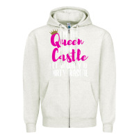 Oatmeal Heather i’m the queen of the castle get down you dirty rascal t shirt Zipper Hoodie - linhVisuals