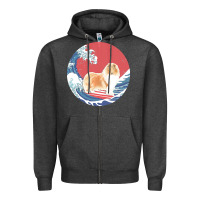 Charcoal Heather rough collie t  shirt rough collie gifts   ocean waves surfing rough c Zipper Hoodie - linhVisuals