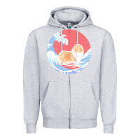 Heather Grey rough collie t  shirt rough collie gifts   ocean waves surfing rough c Zipper Hoodie - linhVisuals