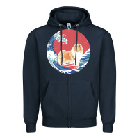 Navy rough collie t  shirt rough collie gifts   ocean waves surfing rough c Zipper Hoodie - linhVisuals