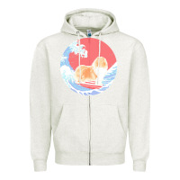 Oatmeal Heather rough collie t  shirt rough collie gifts   ocean waves surfing rough c Zipper Hoodie - linhVisuals