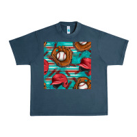 Baseball Helmet And Glove With Serape Seamless Pattern Urban Heavy Tee | Teevron