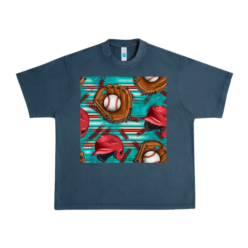 Baseball Helmet And Glove With Serape Seamless Pattern Urban Heavy Tee by BundleAndBundleShop | Teevron