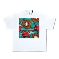 White baseball helmet and glove with serape seamless pattern Urban Heavy Tee - BundleAndBundleShop