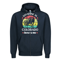 Navy someone in colorado loves me t  shirt someone in colorado loves me fun Zipper Hoodie - linhVisuals