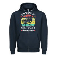Navy someone in kentucky loves me t  shirt someone in kentucky loves me fun Zipper Hoodie - linhVisuals